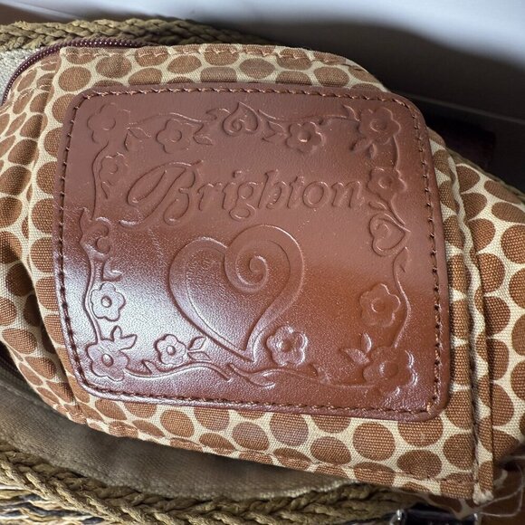 Brighton Summer Market Straw Purse Tan with Dark Brown Handles - Picture 3 of 10